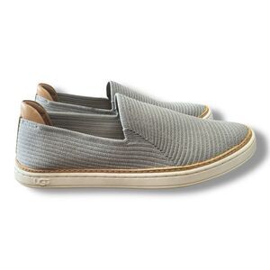 UGG Sammy Sneaker Silver Slip On Ribbed Knit Casual 1113450 Women’s Size 8.5